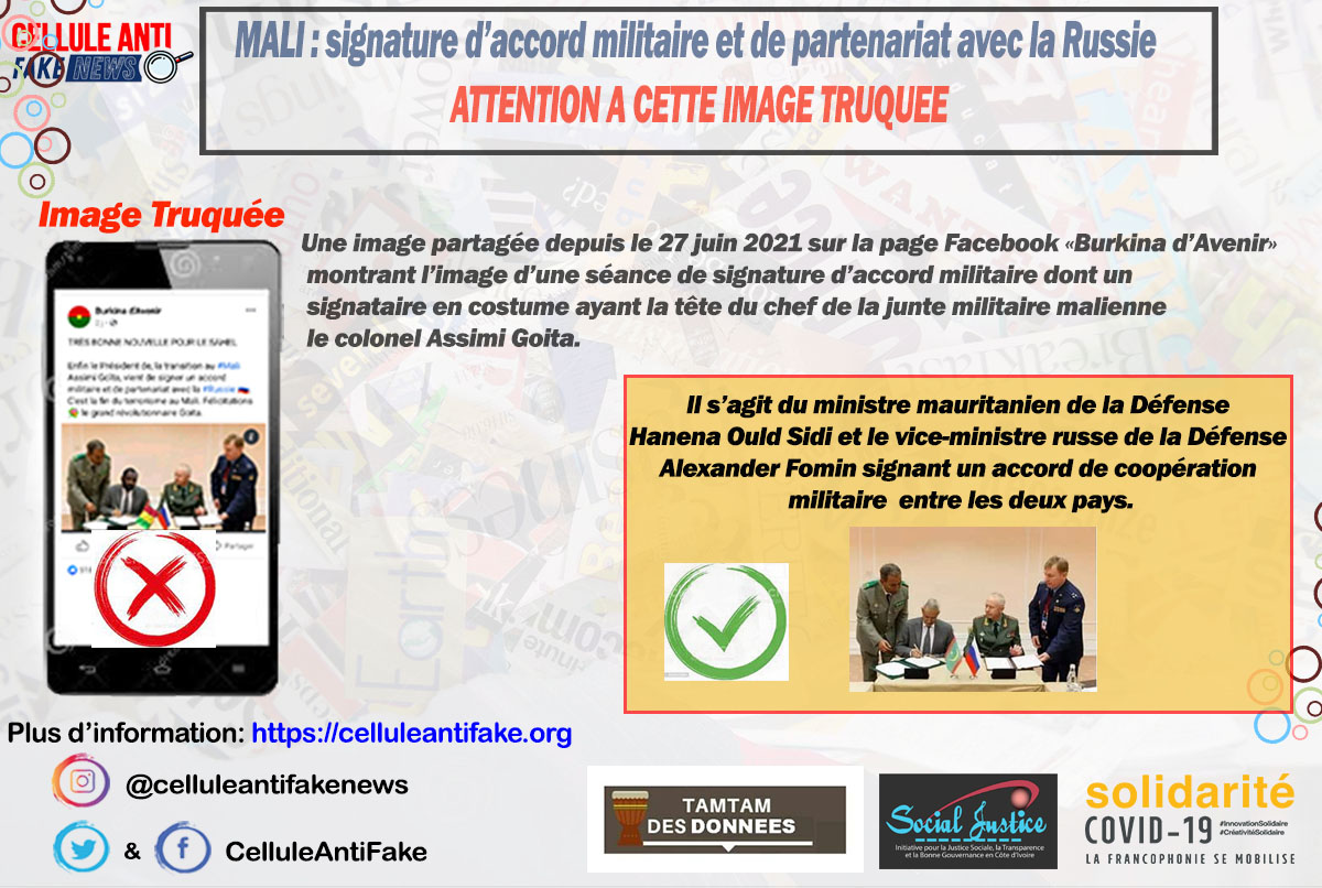 MALI : signature d’accord militaire et de partenariat avec la Russie  « ATTENTION A CETTE IMAGE TRUQUÉE »